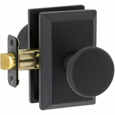 DELANEY DESIGNER Tulum Series Keyed Entry Door Knob Set With Curved Backplate 681509S